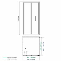 Душевой уголок WasserKRAFT Weser 78F 78F18, 90 х 100 см, профиль серебристый, стекло прозрачное