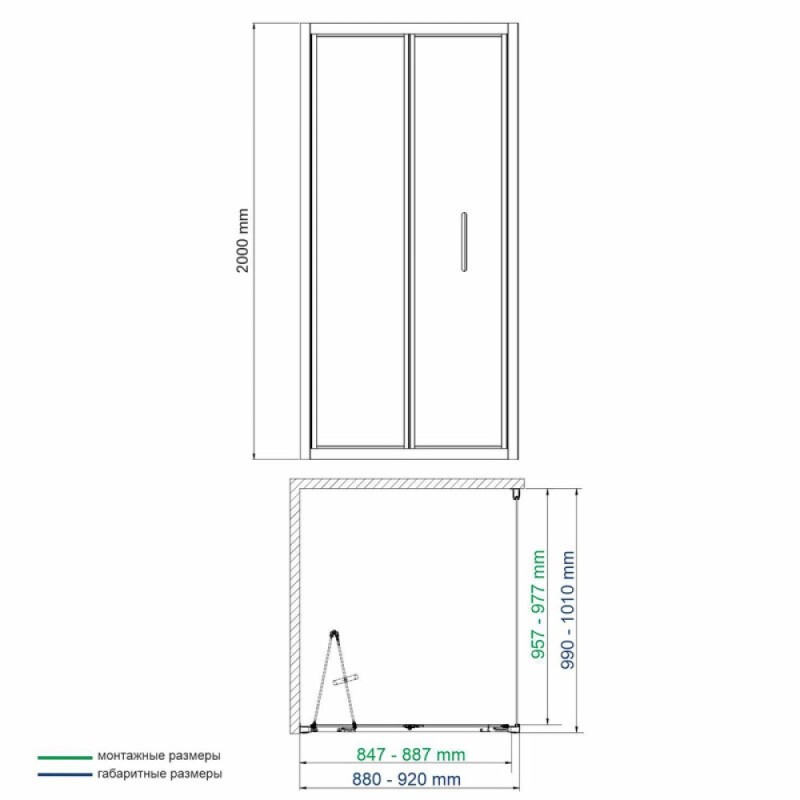 Душевой уголок WasserKRAFT Weser 78F 78F18, 90 х 100 см, профиль серебристый, стекло прозрачное