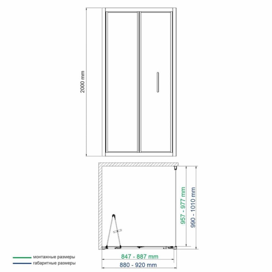 Душевой уголок WasserKRAFT Weser 78F 78F18, 90 х 100 см, профиль серебристый, стекло прозрачное