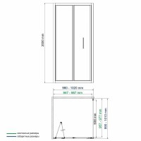 Душевой уголок WasserKRAFT Weser 78F 78F19, 100 х 100 см, профиль серебристый, стекло прозрачное