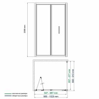 Душевой уголок WasserKRAFT Weser 78F 78F22, 100 х 90 см, профиль серебристый, стекло прозрачное