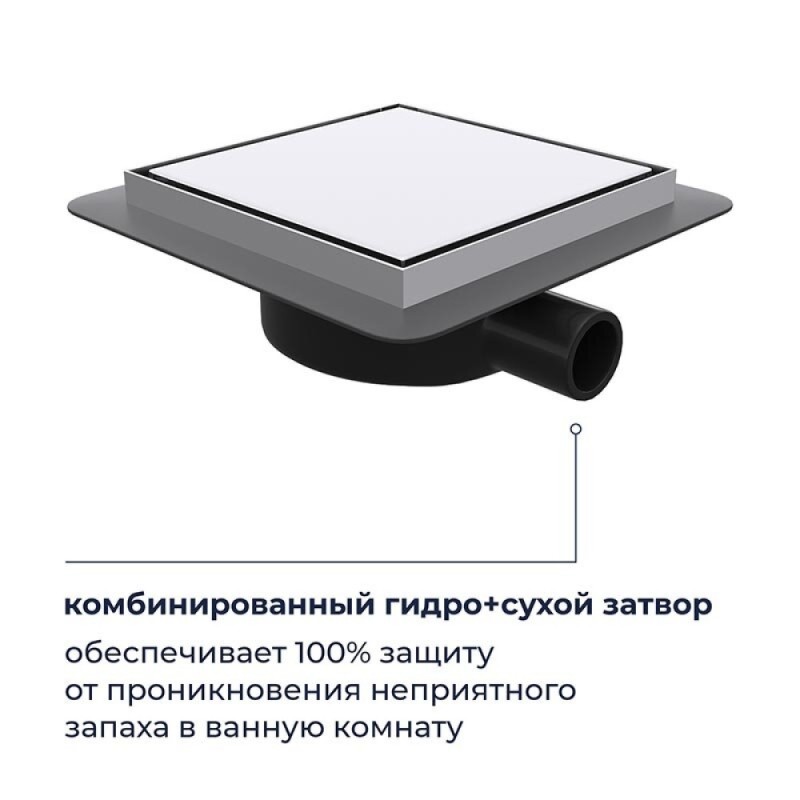 Душевой трап RGW SDR-10, 10 х 10 см, решетка хром, 79211000-01