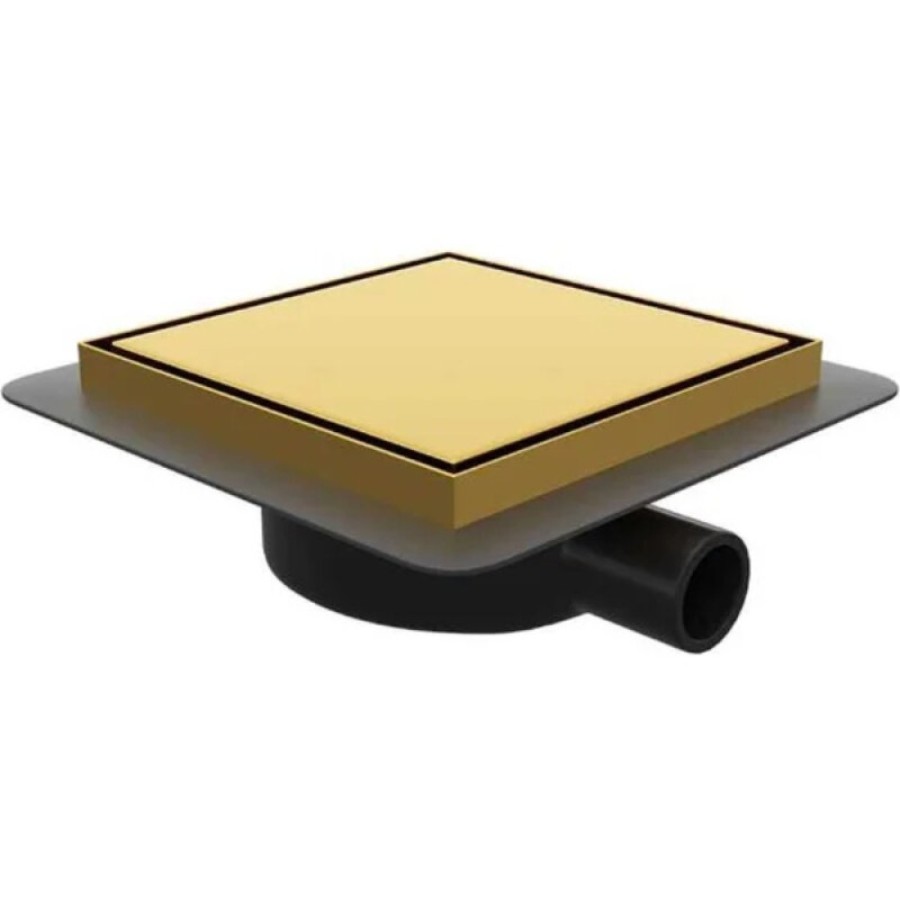 Душевой трап RGW SDR-10 79211000-06, 10 х 10 см, решетка под плитку, золото BRUSH