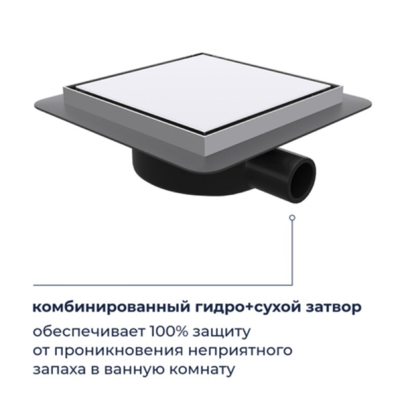 Душевой трап RGW SDR-10 79211015-01, 15 х 15 см, решетка под плитку, хром