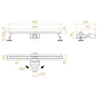 Дренажный канал RGW SDR-54Gb, 79215460-06, 60 см, золото браш