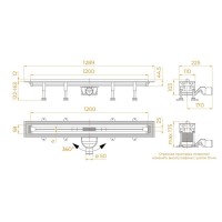 Дренажный канал RGW SDR-55B, 79215512-04, 120 см, черный матовый