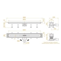 Дренажный канал RGW SDR-55Gb, 79215580-06, 80 см, золото браш