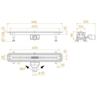 Дренажный канал RGW SDR-56, 79215640-01, 40 см, хром