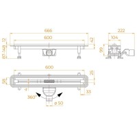 Дренажный канал RGW SDR-56, 79215660-01, 60 см, хром