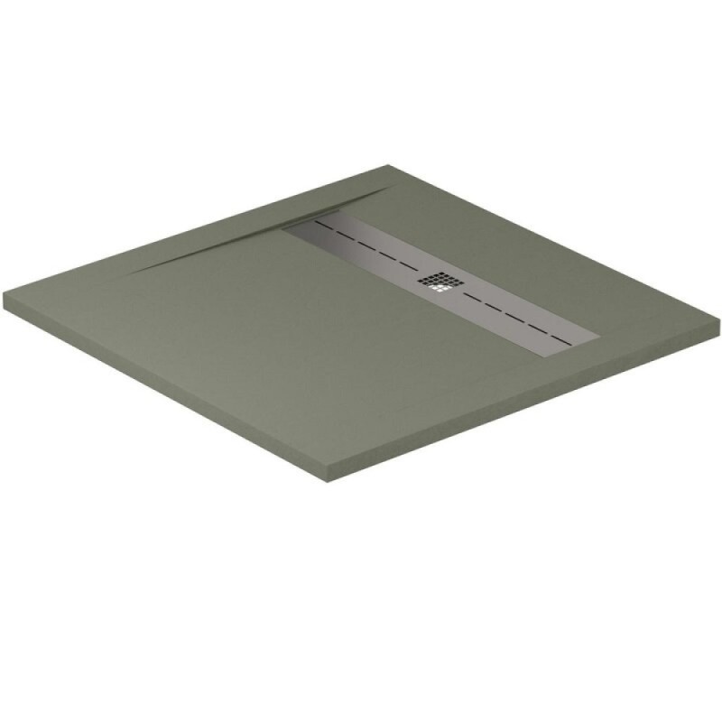 Поддон Allen Brau Infinity 8.21001-CGM, 90 х 90 см, квадратный, искусственный камень, олива
