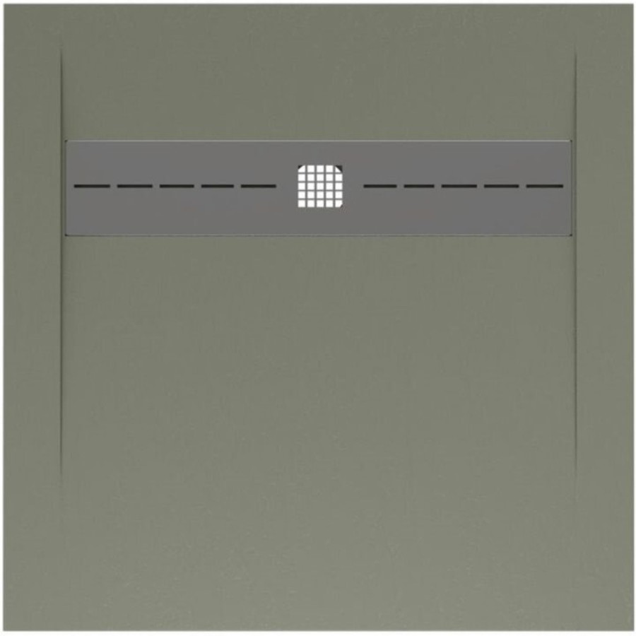 Поддон Allen Brau Infinity 8.21001-CGM, 90 х 90 см, квадратный, искусственный камень, олива