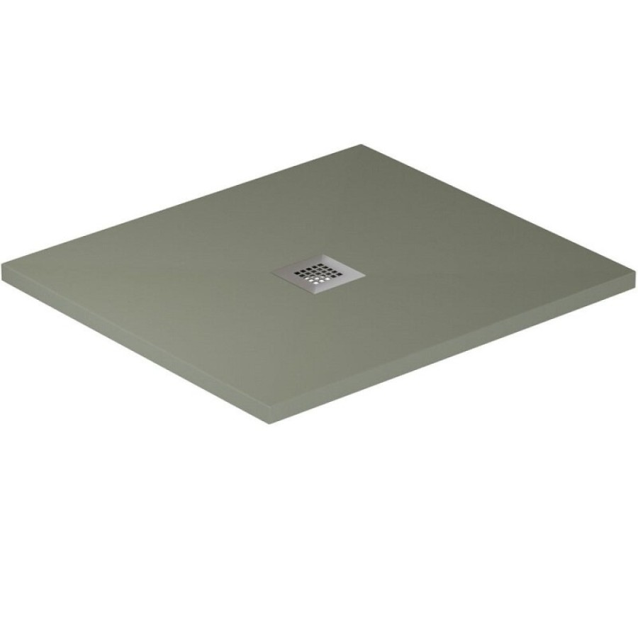 Поддон Allen Brau Infinity 8.31004-CGM, 100 х 90 см, прямоугольный, искусственный камень, олива