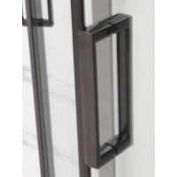 Душевая кабина Frank F408 Black без крыши, 80 x 80 см, низкий поддон, стекла прозрачные, профиль черный, 800004
