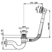 Слив перелив полуавтомат Timo 8003/00, хром