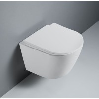 Подвесной унитаз RGW SW-51 80420251-01, безободковый, смыв торнадо, сиденье микролифт, белый