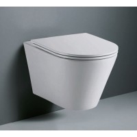 Подвесной унитаз RGW SW-52 80420252-01, безободковый, смыв торнадо, сиденье микролифт, белый
