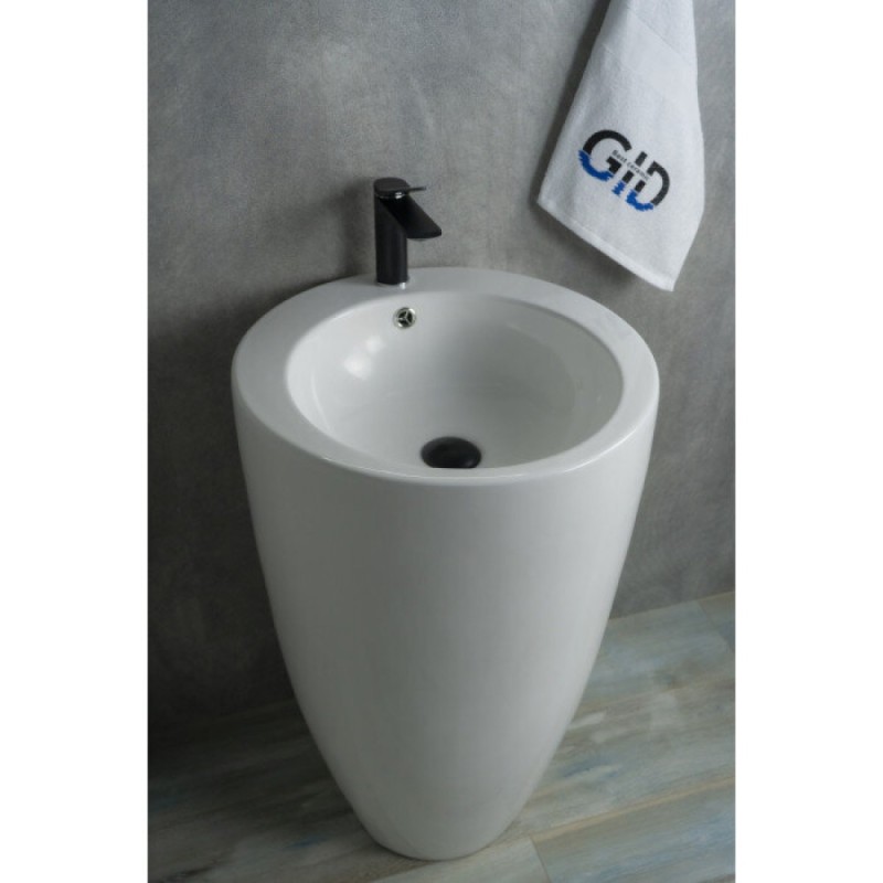 Раковина Gid Autonomo Nb133 81106, 49 см, фаянс, напольная, белая