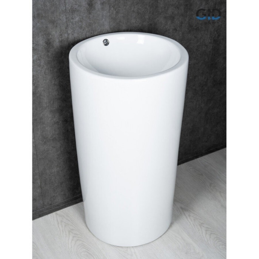Раковина Gid Autonomo Nb163 81107, 46 см, фаянс, напольная, белая