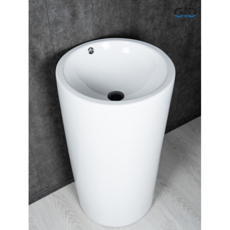 Раковина Gid Autonomo Nb163 81107, 46 см, фаянс, напольная, белая