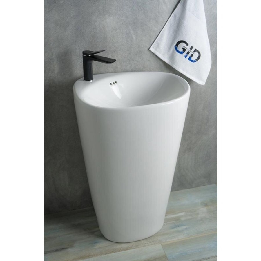 Раковина Gid Nb188, 81108, 53 см, фаянс, напольная, белая