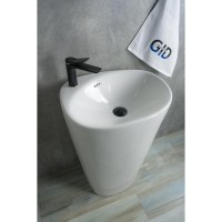 Раковина Gid Nb188, 81108, 53 см, фаянс, напольная, белая
