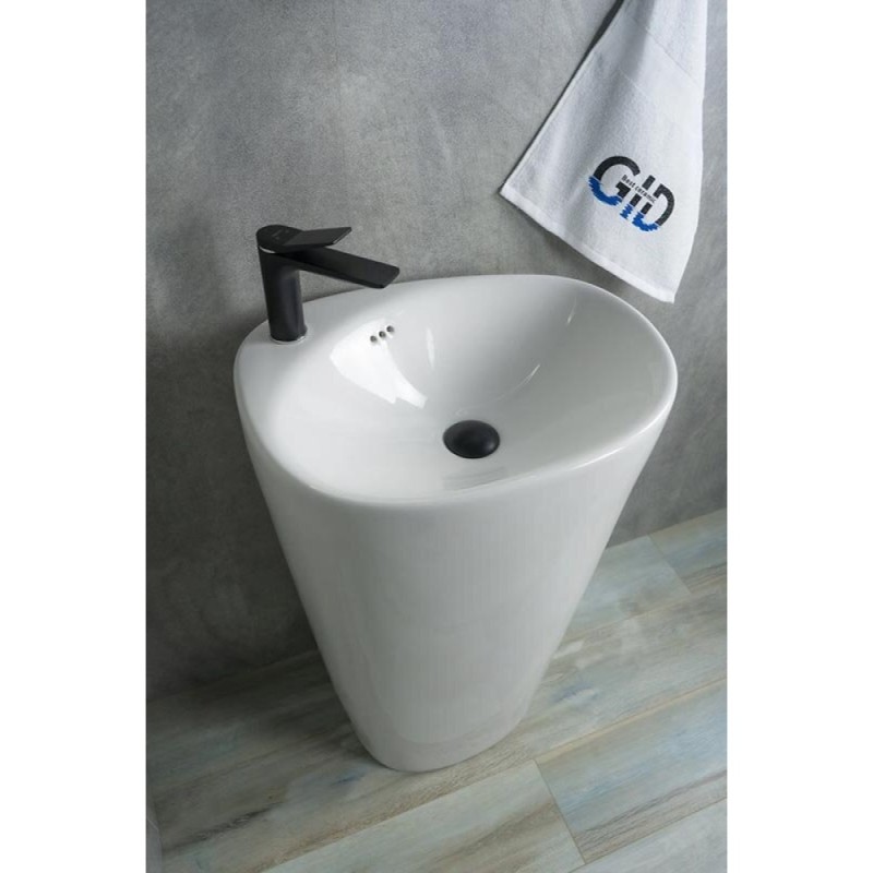 Раковина Gid Nb188, 81108, 53 см, фаянс, напольная, белая