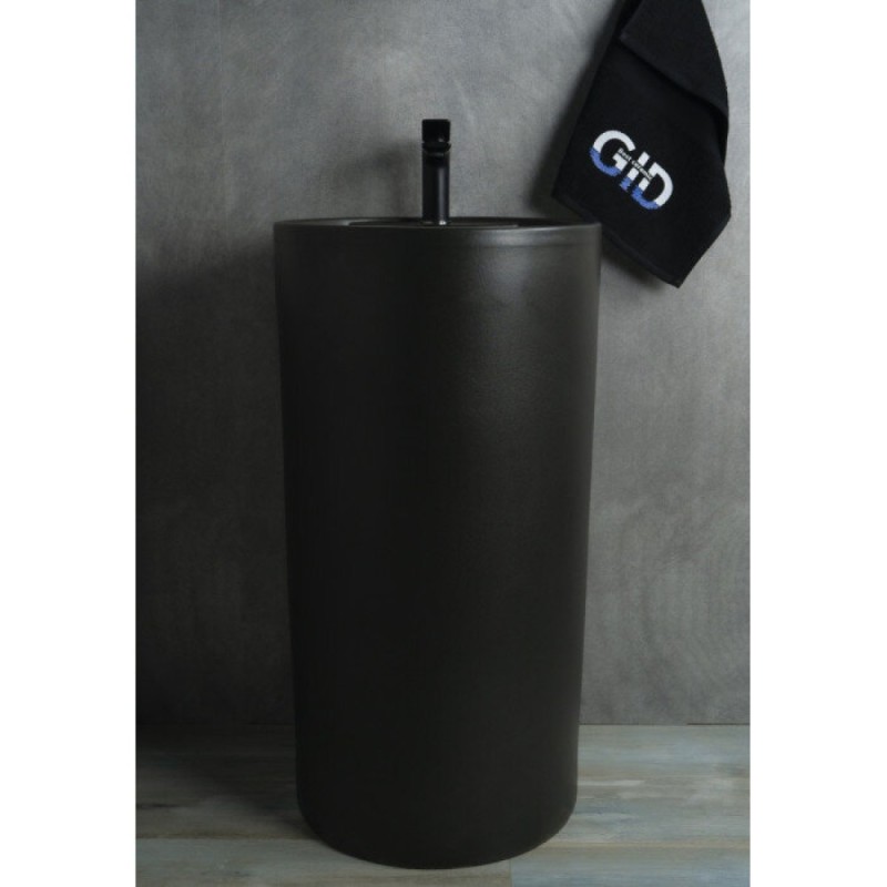 Раковина Gid Autonomo Nb135bg 81109, 45 см, фаянс, напольная, черный графит