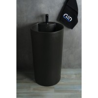 Раковина Gid Autonomo Nb135bg 81109, 45 см, фаянс, напольная, черный графит
