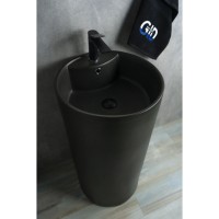 Раковина Gid Autonomo Nb135bg 81109, 45 см, фаянс, напольная, черный графит