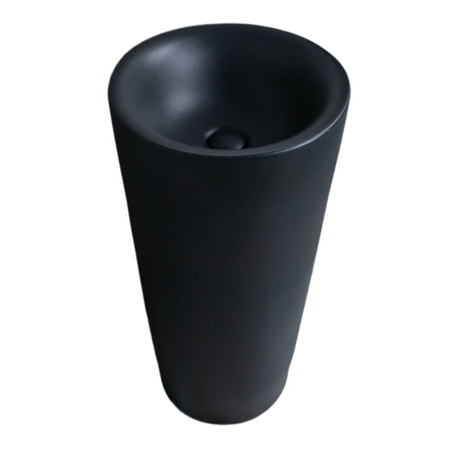 Раковина Gid Autonomo Nb130bg 81110, 40 см, фаянс, напольная, черный графит