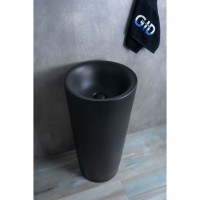 Раковина Gid Autonomo Nb130bg 81110, 40 см, фаянс, напольная, черный графит