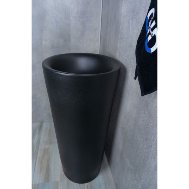 Раковина Gid Autonomo Nb130bg 81110, 40 см, фаянс, напольная, черный графит
