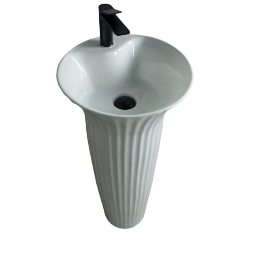 Раковина Gid Autonomo Nb132 81113, 41 см, фаянс, напольная, белая