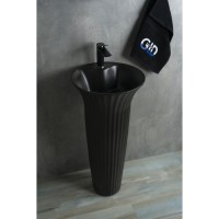 Раковина Gid Autonomo Nb132bg 81114, 41 см, фаянс, напольная, черный графит