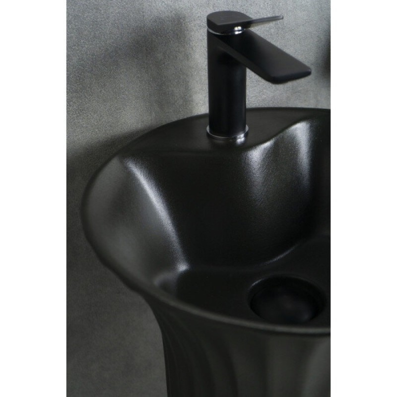 Раковина Gid Autonomo Nb132bg 81114, 41 см, фаянс, напольная, черный графит
