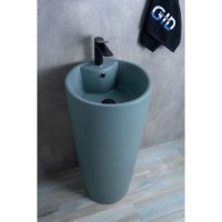 Раковина Gid Autonomo Nb131gm 81116, 40 см, фаянс, напольная, зеленая хаки