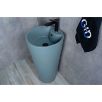 Раковина Gid Autonomo Nb131gm 81116, 40 см, фаянс, напольная, зеленая хаки