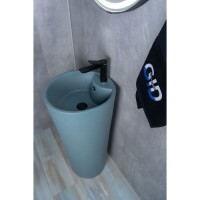 Раковина Gid Autonomo Nb131gm 81116, 40 см, фаянс, напольная, зеленая хаки