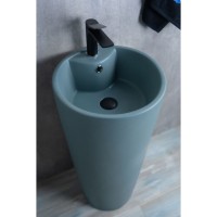 Раковина Gid Autonomo Nb131gm 81116, 40 см, фаянс, напольная, зеленая хаки