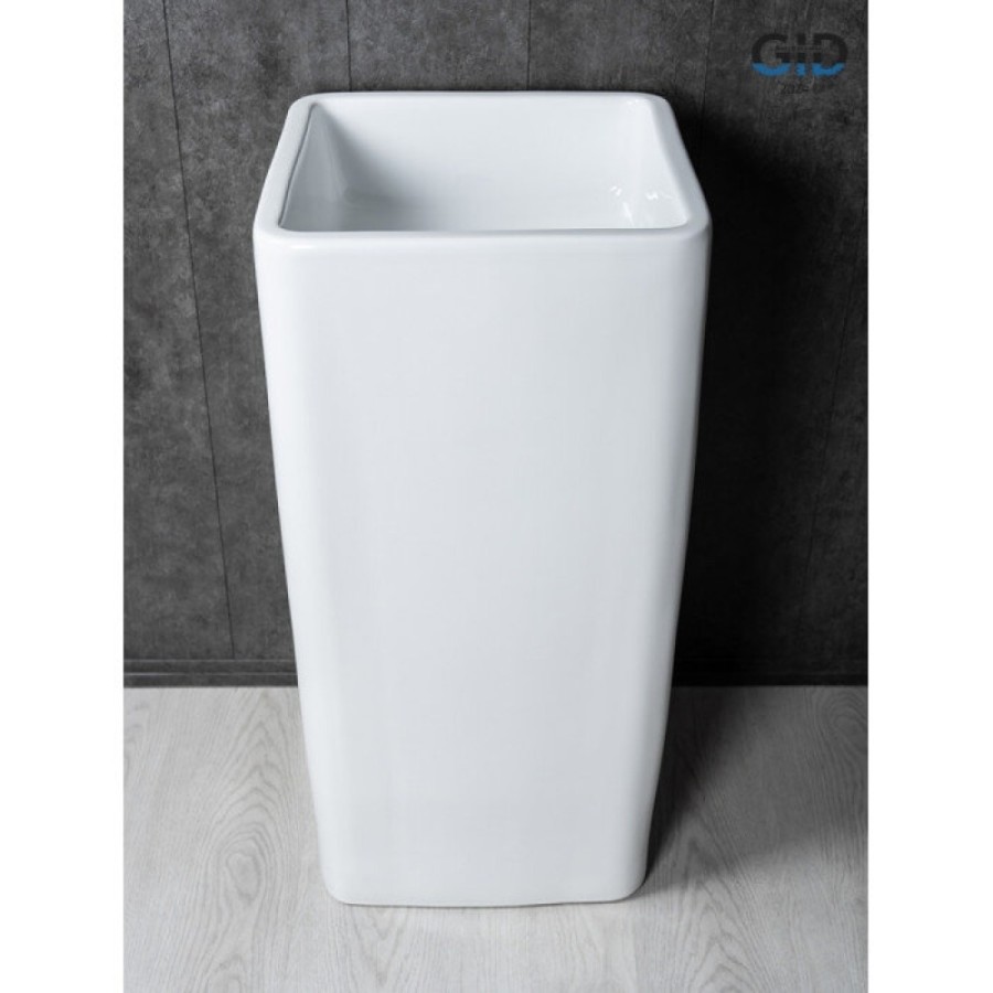 Раковина Gid Autonomo Nb149 81119, 41 см, фаянс, напольная, белая