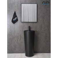 Раковина Gid Autonomo Nb131bm 81120, 40 см, фаянс, напольная, черная матовая