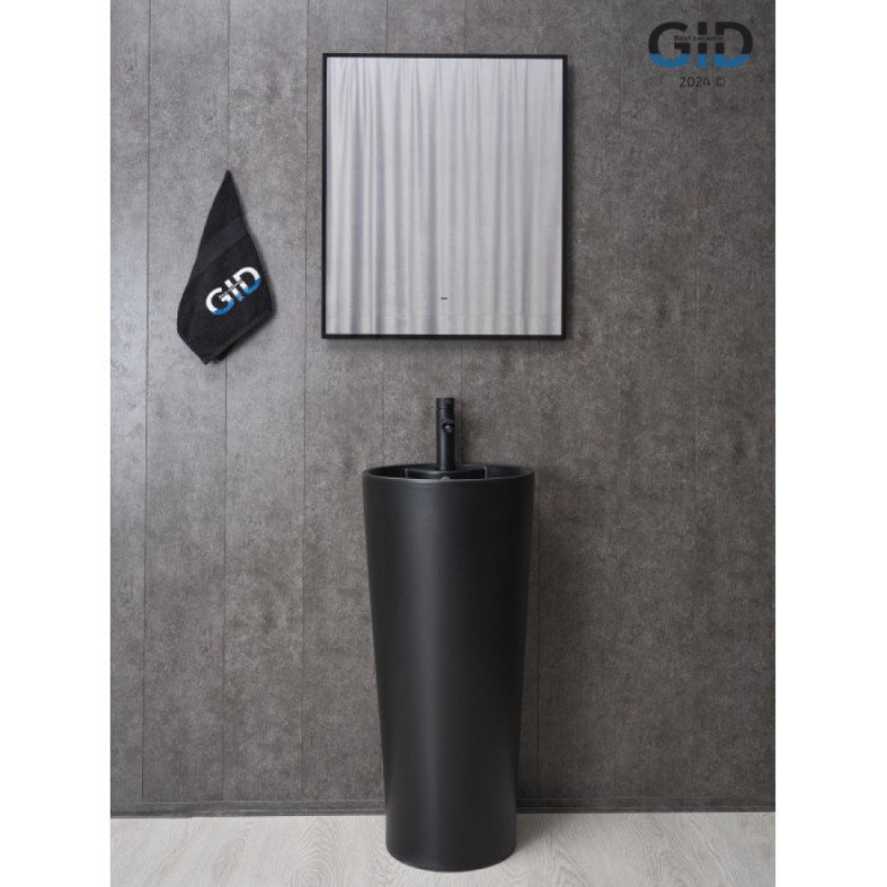 Раковина Gid Autonomo Nb131bm 81120, 40 см, фаянс, напольная, черная матовая