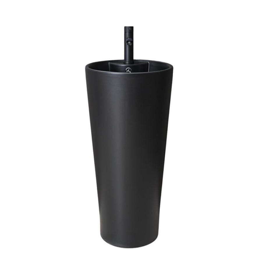 Раковина Gid Autonomo Nb131bm 81120, 40 см, фаянс, напольная, черная матовая
