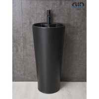 Раковина Gid Autonomo Nb131bm 81120, 40 см, фаянс, напольная, черная матовая