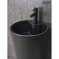Раковина Gid Autonomo Nb131bm 81120, 40 см, фаянс, напольная, черная матовая