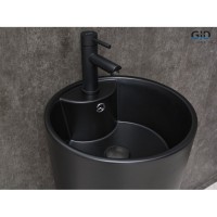 Раковина Gid Autonomo Nb131bm 81120, 40 см, фаянс, напольная, черная матовая