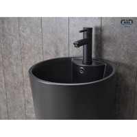 Раковина Gid Autonomo Nb131bm 81120, 40 см, фаянс, напольная, черная матовая
