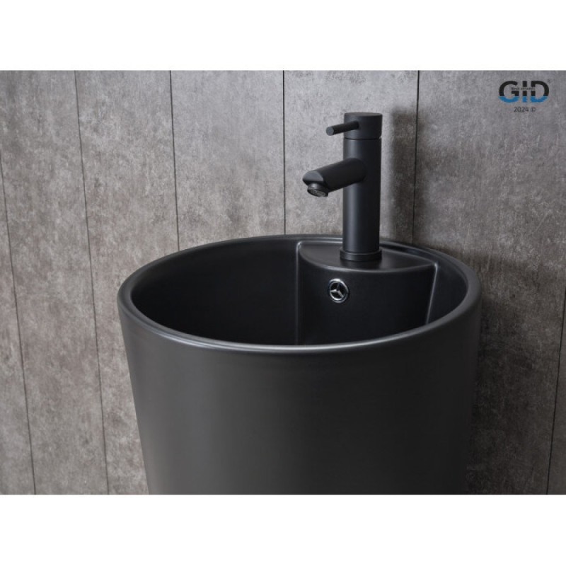 Раковина Gid Autonomo Nb131bm 81120, 40 см, фаянс, напольная, черная матовая