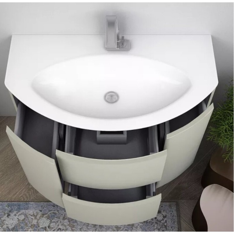 Раковина Cezares Eden 82399, 92 см, extra light, стекло белый