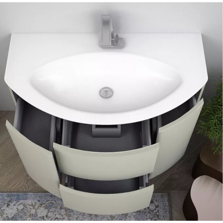 Раковина Cezares Eden 82399, 92 см, extra light, стекло белый